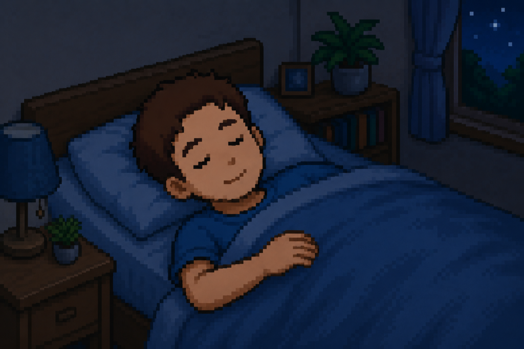 LDLコレステロール改善のために質の良い睡眠をとっている男性のイメージ